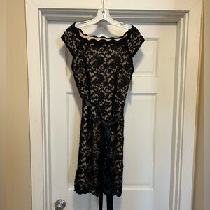 Elegant Black Lace Dress- Size 6P